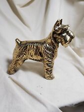 VINTAGE HEAVY SOLID BRASS SCOTTY DOG FIGURE.  RARE picture