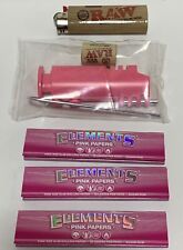 3 PKS of Pink Elements KS papers, HEMPLIGHT w/ RAW Hemp Wick and RAW Bic Lighter picture