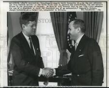 1961 Press Photo Pres. Kennedy greets Tunisian ambassador Habib Bourguiba Jr. picture