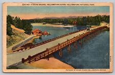 Yellowstone National Park MT - Fishing Bridge - Curt Teich - Posted picture