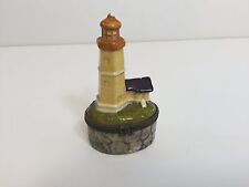 VTG Handpainted Porcelain Lighthouse Trinket Pill Box. 3 1/2