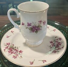 Vintage Sheffield Fine China Sweet Violets Gold Trim Set Cup & Plate picture