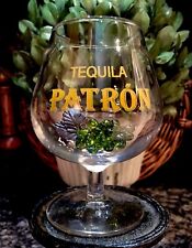 Limited Edition PATRÓN Blue Agave Tequila Saffron Gold Logo Snifter ~ PRISTINE picture