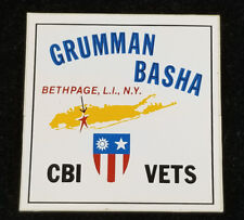 Vtg Grumman Basha CBI China Burma India Vets WWII Sticker picture