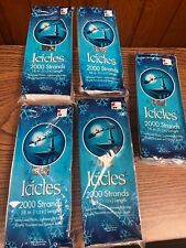Vintage Lot of 5 boxes of Christmas Icicles Tinsel 18 inch strands 2000 per box picture