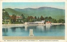 Lake George New York~Pergola of Fort Wm Henry Hotel~1920s Postcard picture