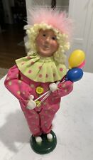 Byers Choice Rare Happy Birthday Clown w/ Balloons Signed by Joyce Byers 2008 picture