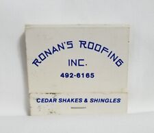 Vintage Ronan's Roofing Matchbook Lenexa Kansas Advertising Matches picture