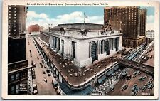 VINTAGE POSTCARD GRAND CENTRAL RAIL DEPOT AND COMMODORE HOTEL N.Y.C.  c. 1925 picture