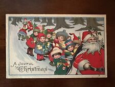 Vintage Postcard 1926  A JOyFUL Christmas Santa & Children with Their Gifts H39 picture