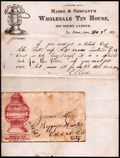 1877 Des Moines Ia - Mason & Companys - Tin House - Rare Letter Head Bill picture
