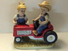 Vintage 1985 Home Interiors HOMCO Denim Days FIRST TRACTOR Figurine #1525 picture