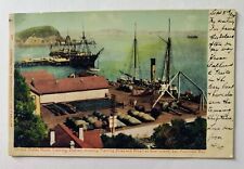 San Francisco CA Bay Naval Training Station Ships Goat Island 1905 Postcard L5 picture
