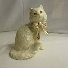 LENOX - Sitting Petty- White Cat w Bow #6295422 , 24k gold detail - EUC picture