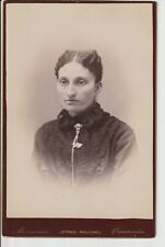 Cabinet Card a lady 1880's era Mereness Studio on Ford Block Oneonta New York NY picture