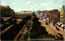Vtg Edinburgh Scotland UK Princes Street View Looking West 1910s Old Postcard picture