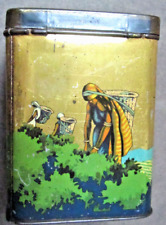 vtg unmarked (women gathering tea leaves) TIN (used condition) picture