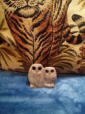 Stone owl figurine,hand carved double owls. picture