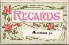 Vintage 1910s MASONTOWN, Pennsylvania Greetings Postcard 