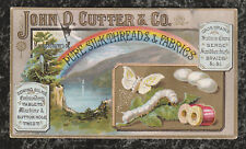 Victorian Trade Card John Cutter Silk Thread Rainbow Caterpillar Moth 4.75x2.75 picture