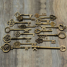 18pcs/set Antique Vintage Old Look Bronze Skeleton Keys Fancy Heart Bow Pendan picture