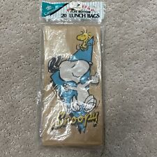 Sealed 1980's Peanuts Snoopy brown paper lunch bags sacks Carrousel 20 pcs picture