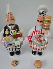 2 Cooking Club of America Chef Hinged Porcelain Trinket Boxes picture