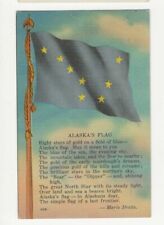 ALASKAS FLAG  1949 POSTMARK POSTCARD picture