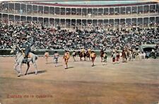 Vintage Postcard BULLFIGHT   PARADE AT BULLFIGHT ARENA  SPAIN  GEL  UNPOSTED picture