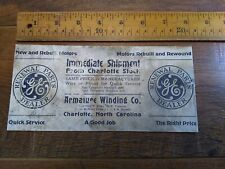 Armaiure Winding Co. Charlotte North Carolina.  advertising Ink Blotter (G14) picture