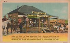 Postcard Judge Roy Bean Law West of the Pecos Langtry Texas TX  Courthouse Linen picture