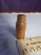 Antique Tiny Holy Relic Statue Inside Treenware Wooden Tube Case French Doll picture
