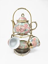 13 Pcs Cup Set, Ceramics Vintage Coffee Set, Rose Pattern picture