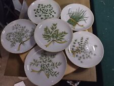 Vintage Set Of 6 Taste Setter Collection Herbs China Plates 7 1/2