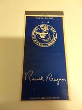 Vintage Ronald Reagan Governor Of The State Of California With Seal Matchbook picture