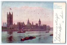 1904 London The Houses of Parliament From the River Oilette Tuck Art Postcard picture