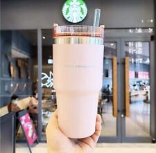 Starbucks + Stanley Sakura Pink Stainless Steel Straw Cup 20oz Tumbler Car Cup picture