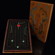 Chinese Qing Dynasty palace Agarwood Bead necklace + Box picture