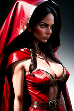 RED RIDING HOOD COMIC ART PRINT Pinup Sexy Woman Lady PHOTO PICTURE POSTER B150 picture