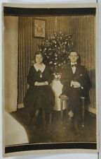 Christmas Tree c1910 Pull Toy German Couple Real Photo Postcard P13 picture