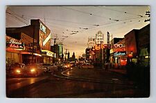 Ciudad Juarez Mexico, Night, September Avenue, Pepsi-Cola, Vintage Postcard picture