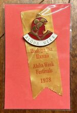 ALOHA WEEK FESTIVAL 1978 - HOOKIPA 'NA HAWAII RIBBON PIN BADGE -  picture