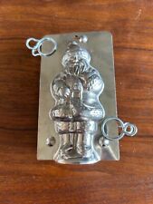 Vintage Metal Santa Claus Christmas Chocolate Mold w/ Clips  Decoration picture