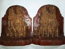 Reims Cathedral Vintage Bookends Pre world War I composite Rheims picture