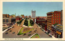 Vtg 1930s Preston Gardens Baltimore Maryland MD Linen Postcard picture
