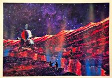 1973 Space Art Leonov Science Fiction Near Lunar Vulcan Vintage Postcard picture