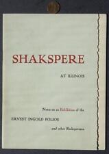 1951 Urbana University of Illinois William Shakespeare exhibition program RARE-- picture