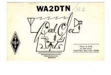 Ham Radio Vintage QSL Card    WA2DTN/m2   1970   NEW YORK    w/stamp picture