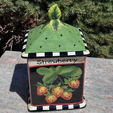 Vintage Certified International Susan Wingart Strawberry Seed Packet Canister picture
