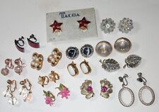 14 Pairs Vintage Clip On Earrings Jewelry  Lot picture